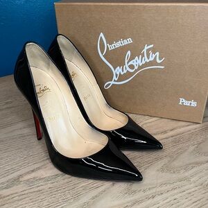 Christian Louboutin So Kate Black Patent Leather Pump Stiletto Heel Women’s 38